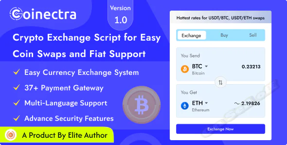 Coinectra Buy, Sell and Crypto Currency Exchange Script