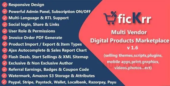 ficKrr Multivendor Digital Marketplace With Subscription