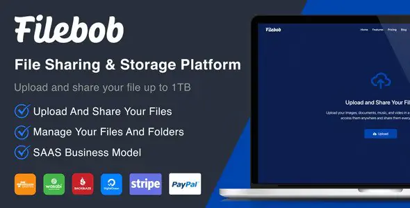 Filebob File Sharing And Storage Platform (SAAS Ready)