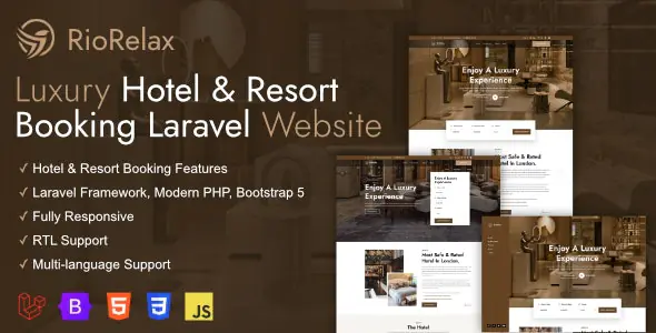 RioRelax Laravel Luxury Hotel & Resort Booking Website